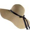 Simple Foldable Wide Floppy Girls Straw Hat Sun Hat Classic New Trendy Big Beach Summer Hats Retro Design Breathable Summer Hat UV Protection Beach Women Travel Cap Portable Female Cap by Stevvex