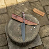 Black Blade Chef Knife Full Tang with Custom Handle & Leather Sheath by JW SteelCrafts