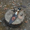 Handmade Damascus Hunting Knife with Stag Antler Handle & Custom Leather Sheath by JW SteelCrafts