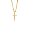 Small 10k Gold Cross Necklace w/ Stainless Steel Chain