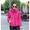 Soft And Comfortable Winter Jacket For Women Short Women's Thicken Outerwear In solid hooded Coats Zipper For Female Slim Cotton padded basic tops by Stevvex