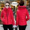 Soft And Comfortable Winter Jacket For Women Short Women's Thicken Outerwear In solid hooded Coats Zipper For Female Slim Cotton padded basic tops by Stevvex
