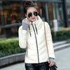 Soft And Comfortable Winter Jacket For Women Short Women's Thicken Outerwear In solid hooded Coats Zipper For Female Slim Cotton padded basic tops by Stevvex