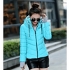 Soft And Comfortable Winter Jacket For Women Short Women's Thicken Outerwear In solid hooded Coats Zipper For Female Slim Cotton padded basic tops by Stevvex