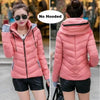 Soft And Comfortable Winter Jacket For Women Short Women's Thicken Outerwear In solid hooded Coats Zipper For Female Slim Cotton padded basic tops by Stevvex