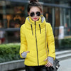 Soft And Comfortable Winter Jacket For Women Short Women's Thicken Outerwear In solid hooded Coats Zipper For Female Slim Cotton padded basic tops by Stevvex