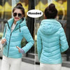 Soft And Comfortable Winter Jacket For Women Short Women's Thicken Outerwear In solid hooded Coats Zipper For Female Slim Cotton padded basic tops by Stevvex