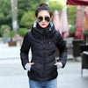 Soft And Comfortable Winter Jacket For Women Short Women's Thicken Outerwear In solid hooded Coats Zipper For Female Slim Cotton padded basic tops by Stevvex