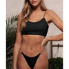 Solid Bikini High Waist Swimwear Female Chain Swimsuit Women 2 Pieces Set Sports Bathing Suit Women's Bikini Set Two Piece Smocked Swimsuits Ruffle Off Shoulder Bathing Suit With High Waist Bottoms by Stevvex
