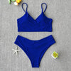 Solid Swimsuit Women Bikini Push Up Women's Crisscross Halter Bandage Bikini Strappy Bottom Swimsuits Swimwear Bikini Set Bathing Suit Two Piece Swim Suit Female by Stevvex