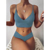 Solid Swimsuit Women Bikini Push Up Women's Crisscross Halter Bandage Bikini Strappy Bottom Swimsuits Swimwear Bikini Set Bathing Suit Two Piece Swim Suit Female by Stevvex