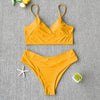 Solid Swimsuit Women Bikini Push Up Women's Crisscross Halter Bandage Bikini Strappy Bottom Swimsuits Swimwear Bikini Set Bathing Suit Two Piece Swim Suit Female by Stevvex