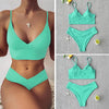 Solid Swimsuit Women Bikini Push Up Women's Crisscross Halter Bandage Bikini Strappy Bottom Swimsuits Swimwear Bikini Set Bathing Suit Two Piece Swim Suit Female by Stevvex