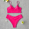 Solid Swimsuit Women Bikini Push Up Women's Crisscross Halter Bandage Bikini Strappy Bottom Swimsuits Swimwear Bikini Set Bathing Suit Two Piece Swim Suit Female by Stevvex