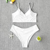 Solid Swimsuit Women Bikini Push Up Women's Crisscross Halter Bandage Bikini Strappy Bottom Swimsuits Swimwear Bikini Set Bathing Suit Two Piece Swim Suit Female by Stevvex