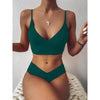 Solid Swimsuit Women Bikini Push Up Women's Crisscross Halter Bandage Bikini Strappy Bottom Swimsuits Swimwear Bikini Set Bathing Suit Two Piece Swim Suit Female by Stevvex