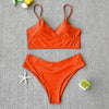 Solid Swimsuit Women Bikini Push Up Women's Crisscross Halter Bandage Bikini Strappy Bottom Swimsuits Swimwear Bikini Set Bathing Suit Two Piece Swim Suit Female by Stevvex