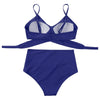 Solid Swimwear Women Top Swimsuit Bikini Solid Push Up High Cut Lace Up Halter Bikini Set Women High Waist Bikini Twist Front Swimsuits Lace Up Bikini Tops 2 Piece Bathing Suits Summer Swimsuit by Stevvex