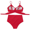 Solid Swimwear Women Top Swimsuit Bikini Solid Push Up High Cut Lace Up Halter Bikini Set Women High Waist Bikini Twist Front Swimsuits Lace Up Bikini Tops 2 Piece Bathing Suits Summer Swimsuit by Stevvex