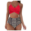 Solid Swimwear Women Top Swimsuit Bikini Solid Push Up High Cut Lace Up Halter Bikini Set Women High Waist Bikini Twist Front Swimsuits Lace Up Bikini Tops 2 Piece Bathing Suits Summer Swimsuit by Stevvex