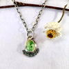 Sonoran Gold Turquoise Necklace in Sterling Silver | Small Fan Back Detail | 18 Inch Oxidized Chain by mend metalworks