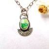 Sonoran Gold Turquoise Necklace in Sterling Silver | Small Oval Pendant by mend metalworks