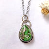 Sonoran Gold Turquoise Necklace in Sterling Silver | Small Oval Pendant by mend metalworks