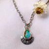 Sonoran Gold Turquoise Necklace in Sterling Silver | Small Teardrop Pendant by mend metalworks