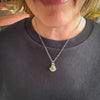 Sonoran Gold Turquoise Necklace in Sterling Silver | Small Green Teardrop Pendant by mend metalworks