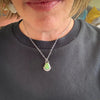 Sonoran Gold Turquoise Necklace in Sterling Silver | Green Teardrop Pendant by mend metalworks