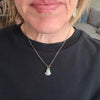 Sonoran Gold Turquoise Necklace in Sterling Silver | Small Fan Back Detail | 18 Inch Oxidized Chain by mend metalworks