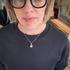 Sonoran Gold Turquoise Necklace in Sterling Silver | Small Teardrop Pendant by mend metalworks