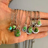 Sonoran Gold Turquoise Necklace in Sterling Silver | Small Teardrop Pendant by mend metalworks