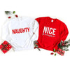 Christmas Naughty & Nice Couples Sweatshirt by Adorb Custom Tees
