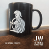 Spartan Warrior Mug | Black Ceramic Coffee Cup | JW SteelCrafts by JW SteelCrafts