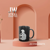 Spartan Warrior Mug | Black Ceramic Coffee Cup | JW SteelCrafts by JW SteelCrafts