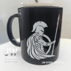 Spartan Warrior Mug | Black Ceramic Coffee Cup | JW SteelCrafts by JW SteelCrafts