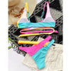 Splicing Bikini Female Swimsuit Two Piece Bikini Swimsuit for Women High Waist Crisscross Halter Wrap Bathing Suits with Bikini Bottom Women Swimwear Two-piece Bikini set Asymmetric Mid Waist Bather Bathing Suit Swim by Stevvex