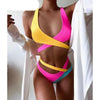 Splicing Bikini Female Swimsuit Two Piece Bikini Swimsuit for Women High Waist Crisscross Halter Wrap Bathing Suits with Bikini Bottom Women Swimwear Two-piece Bikini set Asymmetric Mid Waist Bather Bathing Suit Swim by Stevvex