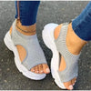 Sport Women's Comfortable Footwear Summer Platform Sandals Shoes Female Slip On Peep Toe Knitted Footwear Summer Sandals Women Shoes Female Slip On Elegant Sneakers by Stevvex