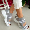 Sport Women's Comfortable Footwear Summer Platform Sandals Shoes Female Slip On Peep Toe Knitted Footwear Summer Sandals Women Shoes Female Slip On Elegant Sneakers by Stevvex