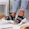 Sport Women's Comfortable Footwear Summer Platform Sandals Shoes Female Slip On Peep Toe Knitted Footwear Summer Sandals Women Shoes Female Slip On Elegant Sneakers by Stevvex