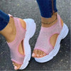 Sport Women's Comfortable Footwear Summer Platform Sandals Shoes Female Slip On Peep Toe Knitted Footwear Summer Sandals Women Shoes Female Slip On Elegant Sneakers by Stevvex