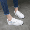 Spring Fashion Breathble Women Sneakers Leather Platform Shoes Women Lace Up Casual Shoes White Fashion Sneakers White PU Leather Platform Sneaker For Women Lace Up Walking Sneakers by Stevvex