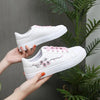 Spring Fashion Breathble Women Sneakers Leather Platform Shoes Women Lace Up Casual Shoes White Fashion Sneakers White PU Leather Platform Sneaker For Women Lace Up Walking Sneakers by Stevvex