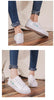 Spring Fashion Breathble Women Sneakers Leather Platform Shoes Women Lace Up Casual Shoes White Fashion Sneakers White PU Leather Platform Sneaker For Women Lace Up Walking Sneakers by Stevvex
