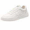 Spring Fashion Breathble Women Sneakers Leather Platform Shoes Women Lace Up Casual Shoes White Fashion Sneakers White PU Leather Platform Sneaker For Women Lace Up Walking Sneakers by Stevvex