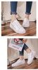 Spring Fashion Breathble Women Sneakers Leather Platform Shoes Women Lace Up Casual Shoes White Fashion Sneakers White PU Leather Platform Sneaker For Women Lace Up Walking Sneakers by Stevvex