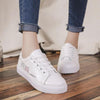 Spring Fashion Breathble Women Sneakers Leather Platform Shoes Women Lace Up Casual Shoes White Fashion Sneakers White PU Leather Platform Sneaker For Women Lace Up Walking Sneakers by Stevvex