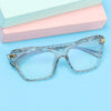 Square Women Reading Glasses Frame Crystal Multi-section Optical Computer Glasses Square Design Reading Glasses For Women Light Blocking Computer Reader Glasses For Men And Women by Stevvex